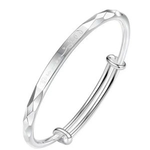 100% 999 sterling silver womens bracelet fashionable and colorful flower bud butterfly solid push-pull bracelet high-end jewelry as a gift for girlfriends and girlfriends