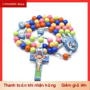 CS Phim hoạt hình Chéo Mặt Dây chuyền vòng cổ Kid tràng hạt Công Giáo tôn giáo đồ trang sức
