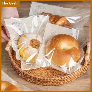 [The Gesh] 50pcs Self Adhesive Seal Plastic Bags For Bakery Packaging Croissant Party Handmade Biscuit Cookies Bread And Cake Packing