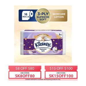 Kleenex Supreme Soft 3-Ply Toilet Tissue - 16 Rolls