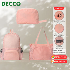 DECCO 3 in 1 Foldable 35L Backpack Travel Portable Daypack & Tote Bag Beg Lipat Galas Harian Beg Tangan - Fulfilled by DECCO SHOP