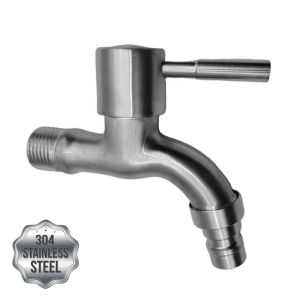 BLK-304266SS Washing Machine Bib Tap Stainless Steel Wall Mounted Outdoor Water Tap Paip Dinding Paip Air Mesin Basuh