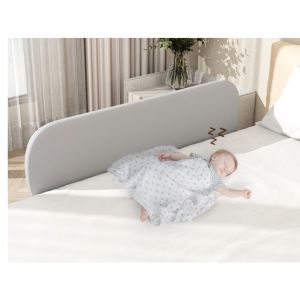 Baby Bed Rail Guard Safety Fence Bumper bed barrier FOLDABLE travel bed rail guard (travel grey bag)