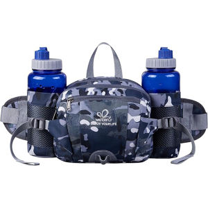 WATERFLY Hiking Waist Bag with Bottle Holder Sports Running Bum Bag for Camping Cycling Travel Climbing Dog Walking No Water Bottle
