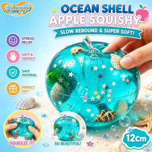 Aoduoyaya Apple Squishy Toy Ocean Shell Glitter Filling Slow Rebound Soft Squeeze Stress Relief Desk Decor