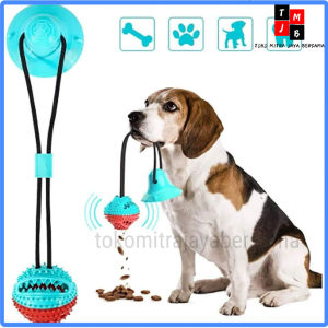 Mainan Hewan Peliharaan Gigitan Bola Anjing Kunyah Gigitan TPR Molar Suction Tempel Dog Main