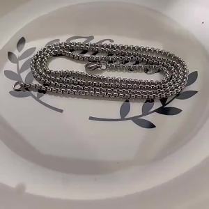 20 Pieces/Batch Stainless Steel Chain 2.5mm Pearl Chain Rolo Link Cuban Long Necklace Womens Pendant DIY Jewelry Wholesale