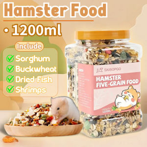 Hamster Food 1200ml Grain Mix Mealworms Snacks Dried Fish for Small Pet Hamster Gerbil Healthy Feed