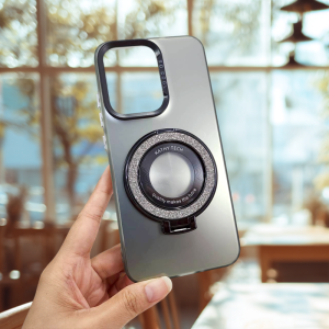 เคสขอบนิ่มหลังเงาขอบกล้องสี  Infinix Smart8/Hot40i Smart9/Hot50i Hot40/Hot40Pro Hot50(4G) Hot50Pro(5G) Hot50ProPlus hot50ProPlus(5G) Smart10/Pop10 Note40Pro(4G/5G) Note40ProPlus P30Pro ขาตั้งแม่เหล็กกากเพชรทรงกลมตั้งได้มีกาวในตัว