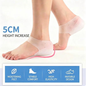 Silicone Invisible Inner Height Insoles Lifting Outdoor Foot Protection Pad Heel Cushion Hidden Insole Foot Massage Pad