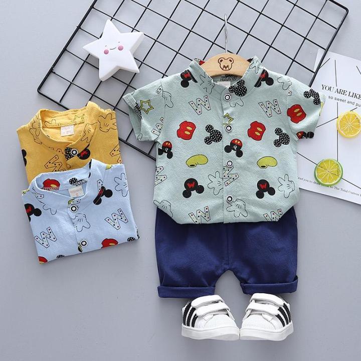 Ready Stock🇲🇾Children's clothing new cotton Mickey shirt short sleeve ...