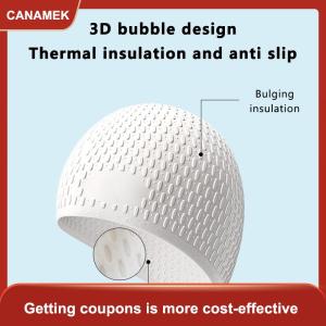 【CANAMEK】 Silicone nước thả bơi cap người lớn mở rộng bong bóng bơi cap siêu đàn hồi không thấm nước bảo vệ tai