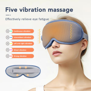 Electric Hot compress Eye Massage 3 Temperature Graphene Heated Massager 5 Vibrating Modes 3D Sleep Eye Mask Reduce Dark Circles Eye Puffiness Fatigue Type-C Rechargeable
