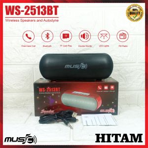 MUSIC Speaker Bluetooth Wireless WSTER WS-2513BT LED Light Stereo Kapsul Speaker MUSIC WSTER WS-2513