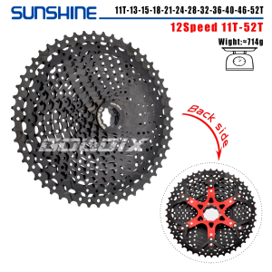 SUNSHINE Black Bicycle Freewheel MTB Bike Cassette K7 8/9/10/11/12 kelajuan SHIMANO HG spesifikasi struktur untuk SHIMANO SRAM