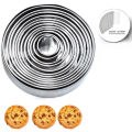 【12PCS 1"-4.4"】Metal Cookie Cutter Set, Round Cookie Cutters, Stainless Steel Circle Biscuit Pastry Cutters, Assorted Size Cookies-Cutter-12PCS/Set. 