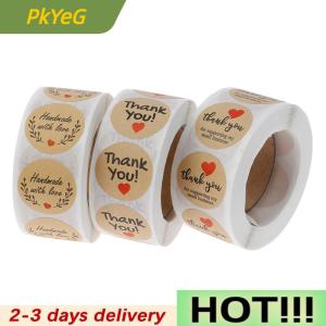 PkYeG 500pcs Thank You Stickers Seal Labels Round Paper Label sticker for Decoration