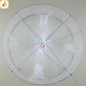 EOY 1pcs Foldable Fishing Shrimp Fish Crab Bait Net 4 Holes Crayfish Lobster Fishnet Cast Dip Cage 42x20cm