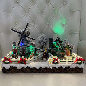 2021 EAS CV Christmas Village Farm with Windmill with Lights and sounds 30 x 34 x 23 cm (Adaptor Power-operated) Display Figurine  Holiday (Lemax-inspired) by Everything About Santa (Christmas decoration)