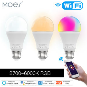 MOES Tuya wifi Smart LED bulb 9W RGB C + W rhythm control use with Alexa orgoogle Home E27 95-265V
