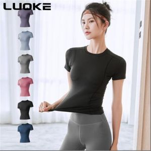 Luoke Shorts women Yoga pants and clothing five-point slim stretch high waist tight-fitting legging fitness pants sports tights