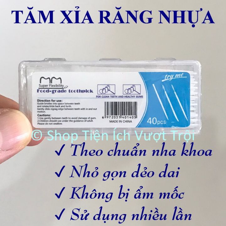 Tăm nhựa nguyên sinh hộp 40-200 cái, dễ dàng lấy thức ăn giắt, mắc khe ...