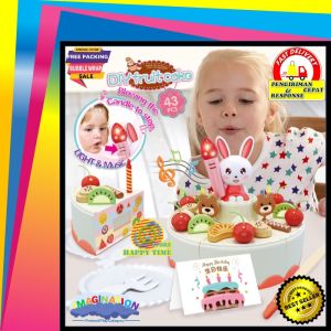 Mainan Anak Kue Ulang Tahun Potong Isi 43 Pcs Lagu My Happy Birthday DIY Cake Tart Music