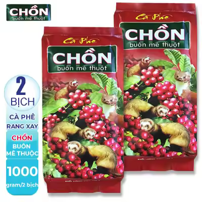 [ 1 KG CÀ PHÊ ] Combo 2 bịch (mỗi bịch 500gr) Cà phê pha Phin chồn đỏ Buôn Mê Thuộc. Date mới 12 tháng.