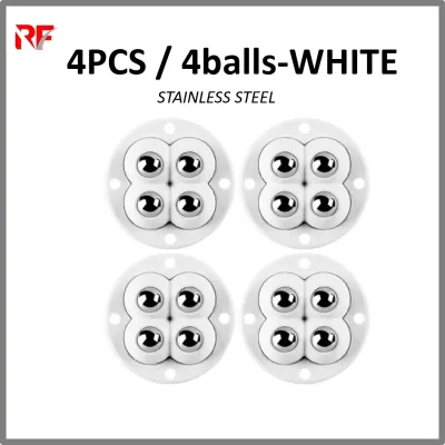 360 Rotating Mini Caster Wheels 4-5 Beads Self-Adhesive Stainless Steel Universal Pulley Swivel Wheels For Storage Box Trash Can Small Furniture