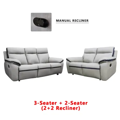 LivingMall Sally Manual/Electric Recliner 2-Seater/3-Seater Sofa - w/ PetFriendly Fabric/Leather