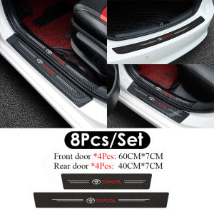 1Set 8pcs Carbon fiber Car door sill Strip Anti Scratch Bumper For Toyota Honda Nissan Mercedes-Benz BMW Audi etc. Car Front Rear Door sill Protector Sticker