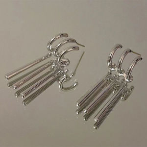 【Local shipping】 1Pair One Piece Zoro Anime Earrings Women Men Cosplay Earrings Jewelry Fashion Fake Triple Earring Dangle Long Earing