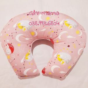 (Hàng cao cấp - tặng gối nhỏ) Gối chữ C gối cho bé bú cotton lụa thoáng mát êm ái