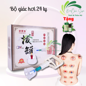Bộ giác hơi 24 ly đủ phụ kiện | Bộ giác hơi không dùng lửa 24 cốc giác