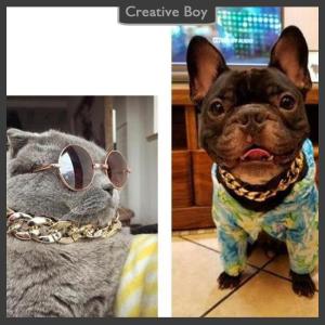 [Creative] 1Pc Adjustable Dog Cat Chain Necklace for Dog Kitten Pet Accessories