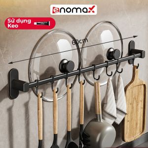 Thanh treo dán tường Enomax treo đồ nhà bếp treo nắp nồi chất liệu nhôm hàng không cao cấp trọn đời không gỉ.