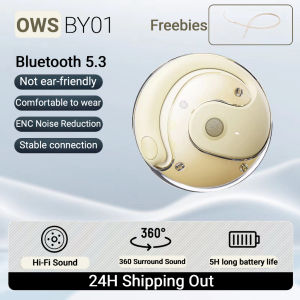 OWS BY01 Earbuds (Freebies:1 Silicon Lanyard) HiFi Sound Quality Wireless Bluetooth Earphone IPX5 Waterproof with Large Capacity Battery Headset