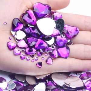 Heart‑Shaped Flat Back Acrylic Rhinestones Multi‑Colors DIY Nail Art Phone Case And Handmade Craft Decor Gems