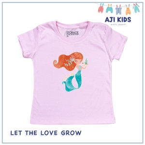 AJI Manila Girls Pastel Colored Graphic Tee with "Let the love grow" Print