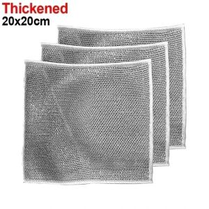 10Pcs Magic Steel Wire Dishcloth Thicken Double-sided Metal Cleaning Cloth Rust Removal Rag Kitchen Dish Pot Towel Home Daily Clean Tool