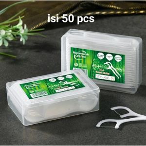 Dental Floss Premium Isi 50 Pcs Benang Pembersih Gigi Macromolecule Higienis