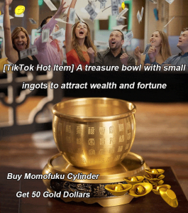 Fortune pot with small ingots Fortune-gathering ornaments Fortune-bringing ornaments Brass material