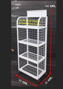 ชั้นวาง รุ่นซือดะ 4 ชั้น แผ่นตะแกรง มีป้าย ขนาด 32x50x140 cm. แข็งแรง รับน้ำหนักสินค้าได้มาก