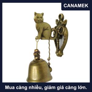 【CANAMEK】 Chuông cửa động vật phong cách cổ điển chuông sắt kim loại Chuông Gió Con chó con voi con cú treo tường trang trí chuông gió ngoài trời Quà Tặng