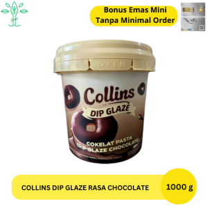 Collins Dip Glaze Coklat Pasta Rasa Chocolate Dark 1000 gram / Coklat Collins Crunchy 1 kg Coklat Batang 1 kg Murah