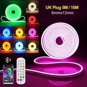 🔥 Powdeom Lampu Jalur Silikon Kalis Air 5M untuk Siling - RGB Bluetooth Kawalan Pintar DIY Mudah 🔥