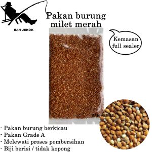 Milet merah untuk pakan burung Lovebird Parkit Kenari Perkutut Finch kualitas vita gacor (250gr)