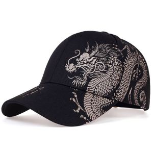 ร้านอยู่กทม.หมวกเบสบอล สไตล์จีนลายมังกร รอบศีรษะ52- 58cm ปรับได้ หมวกแก๊ปสําหรับผู้หญิงและผู้ชาย