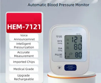 Omron HEM-7121 Automatic Upper Arm Blood Pressure Monitor BP BPM Rechargeable Smart Voice