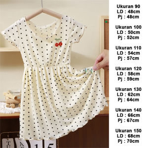 LNR Shop Dress Casual Import untuk Anak Perempuan Dengan Renda Ruffle Tanpa Lengan Motif Garis Garis Salur Midi Mini Dress Korea Gaun Summer atau Musim Panas Baju Pesat Santai Jalan Jalan